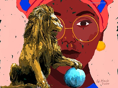 Ich sehe alles - I'm seeing everything - Estou vendo tudo 2024   Handmade digital painting on canvas 130 x 110 cm (227 megapixel)